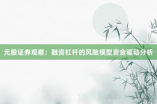 元股证券观察：融资杠杆的风险模型资金驱动分析