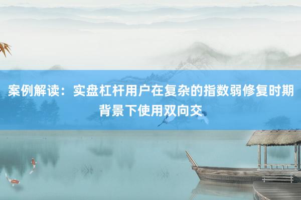 案例解读：实盘杠杆用户在复杂的指数弱修复时期背景下使用双向交