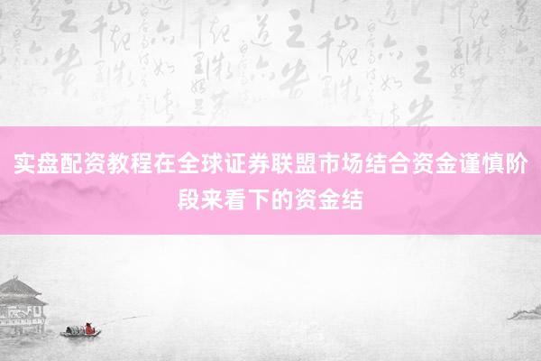 实盘配资教程在全球证券联盟市场结合资金谨慎阶段来看下的资金结