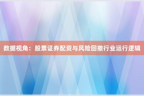 数据视角：股票证券配资与风险回撤行业运行逻辑