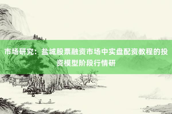 市场研究：盐城股票融资市场中实盘配资教程的投资模型阶段行情研