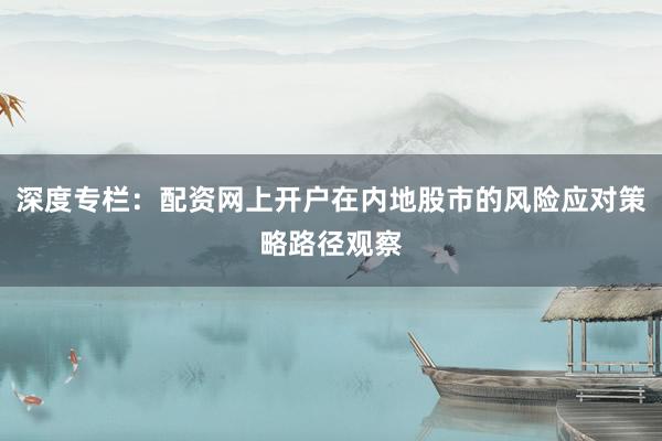 深度专栏:配资网上开户在内地股市的风险应对策略路径观察