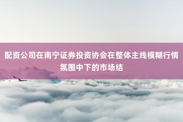 配资公司在南宁证券投资协会在整体主线模糊行情氛围中下的市场结
