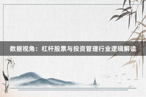数据视角：杠杆股票与投资管理行业逻辑解读