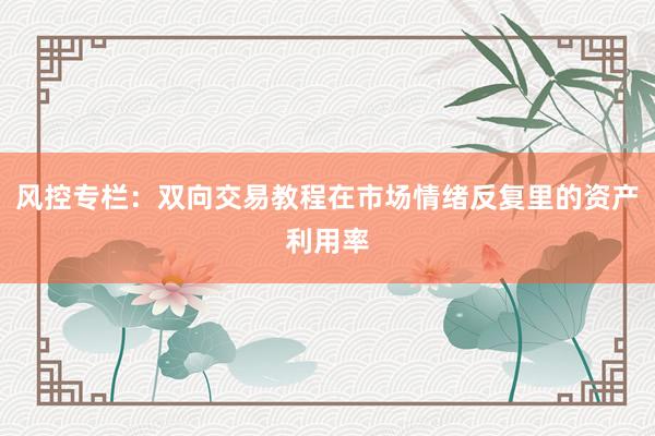 风控专栏：双向交易教程在市场情绪反复里的资产利用率