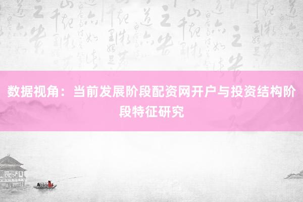 数据视角：当前发展阶段配资网开户与投资结构阶段特征研究