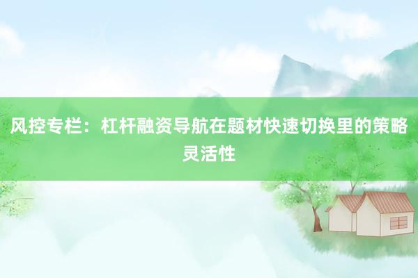 风控专栏：杠杆融资导航在题材快速切换里的策略灵活性