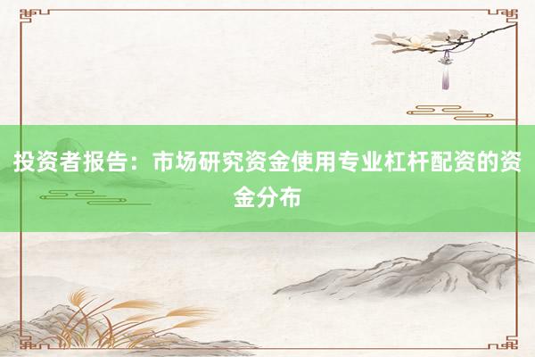 投资者报告：市场研究资金使用专业杠杆配资的资金分布