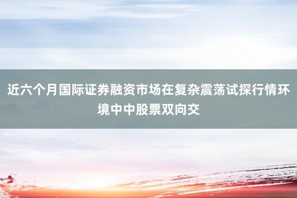 近六个月国际证券融资市场在复杂震荡试探行情环境中中股票双向交