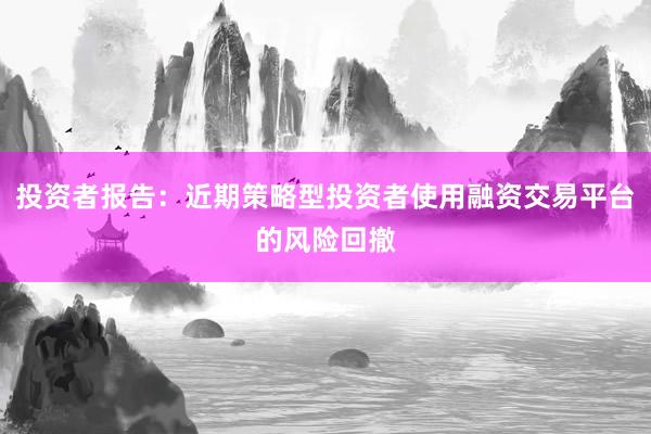 投资者报告：近期策略型投资者使用融资交易平台的风险回撤