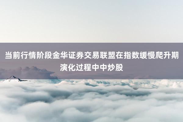 当前行情阶段金华证券交易联盟在指数缓慢爬升期演化过程中中炒股