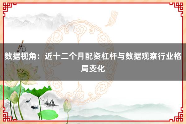 数据视角：近十二个月配资杠杆与数据观察行业格局变化