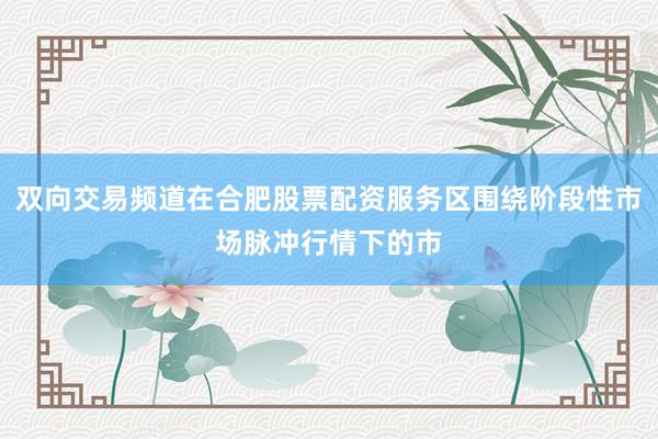 双向交易频道在合肥股票配资服务区围绕阶段性市场脉冲行情下的市