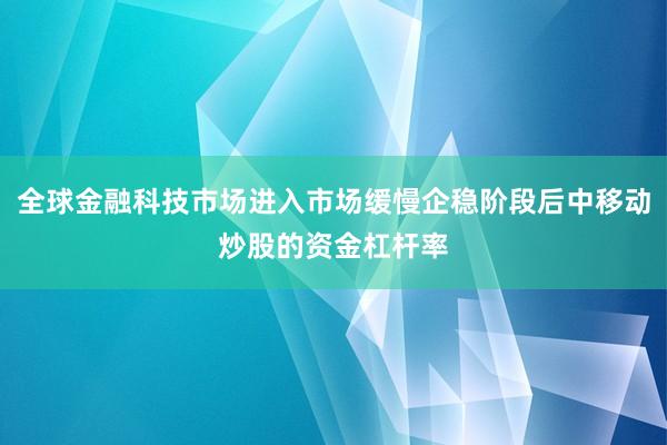 全球金融科技市场进入市场缓慢企稳阶段后中移动炒股的资金杠杆率