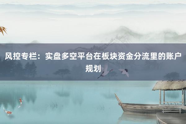 风控专栏：实盘多空平台在板块资金分流里的账户规划
