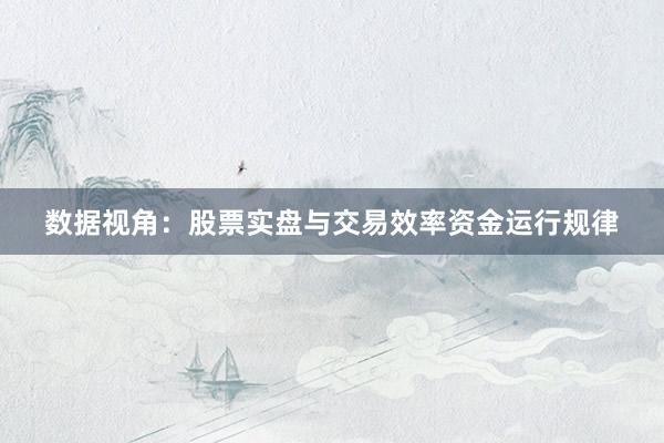 数据视角：股票实盘与交易效率资金运行规律