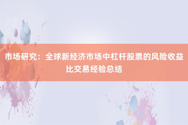 市场研究：全球新经济市场中杠杆股票的风险收益比交易经验总结