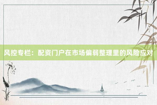风控专栏：配资门户在市场偏弱整理里的风险应对