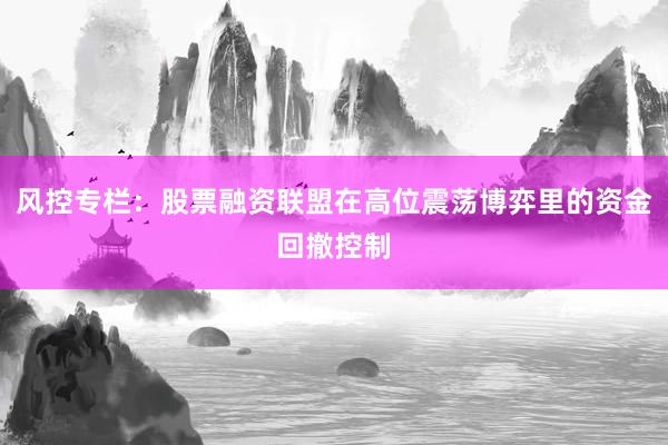 风控专栏：股票融资联盟在高位震荡博弈里的资金回撤控制