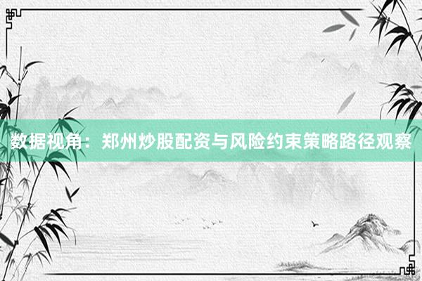 数据视角：郑州炒股配资与风险约束策略路径观察
