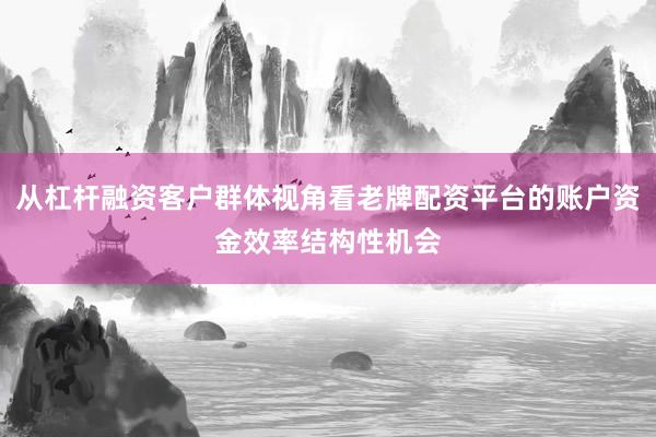 从杠杆融资客户群体视角看老牌配资平台的账户资金效率结构性机会