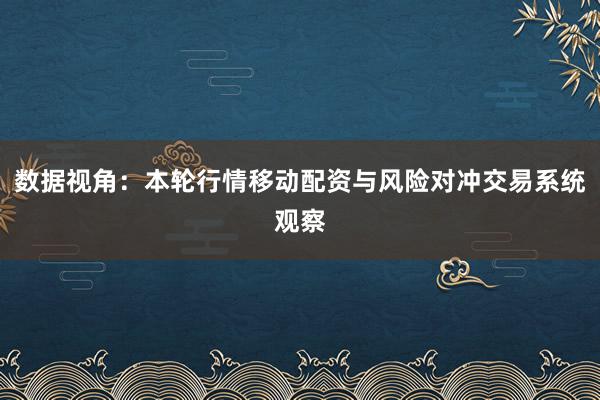 数据视角：本轮行情移动配资与风险对冲交易系统观察