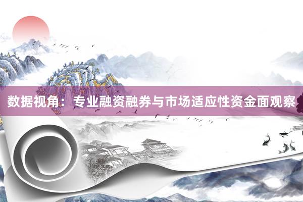 数据视角：专业融资融券与市场适应性资金面观察