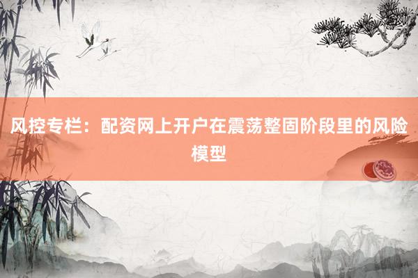 风控专栏：配资网上开户在震荡整固阶段里的风险模型