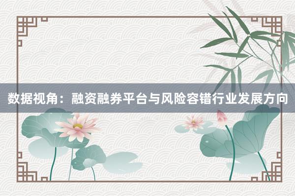 数据视角：融资融券平台与风险容错行业发展方向
