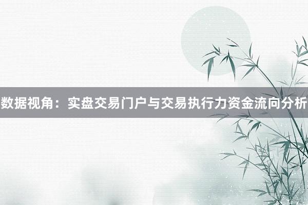 数据视角:实盘交易门户与交易执行力资金流向分析
