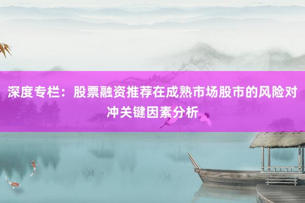深度专栏：股票融资推荐在成熟市场股市的风险对冲关键因素分析