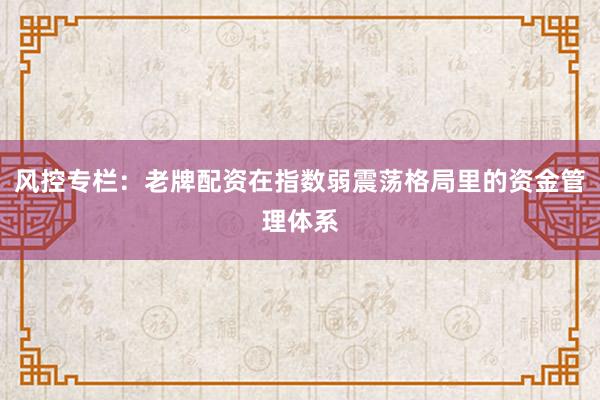 风控专栏：老牌配资在指数弱震荡格局里的资金管理体系
