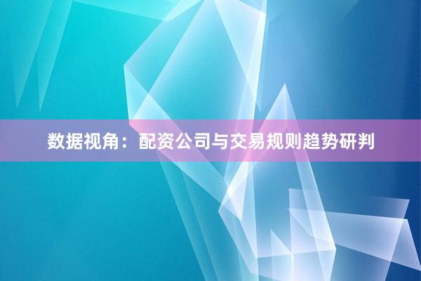 数据视角：配资公司与交易规则趋势研判