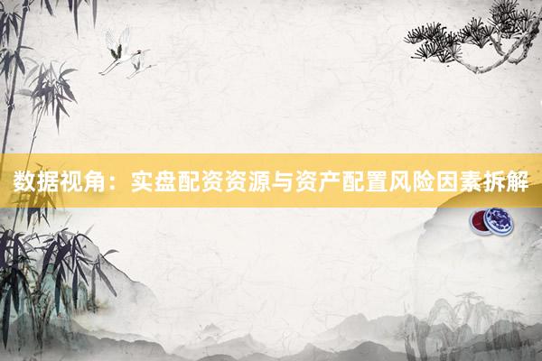 数据视角：实盘配资资源与资产配置风险因素拆解
