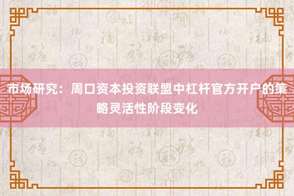 市场研究：周口资本投资联盟中杠杆官方开户的策略灵活性阶段变化