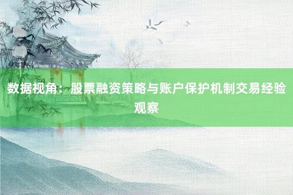 数据视角：股票融资策略与账户保护机制交易经验观察