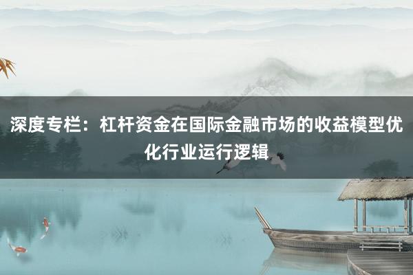 深度专栏：杠杆资金在国际金融市场的收益模型优化行业运行逻辑