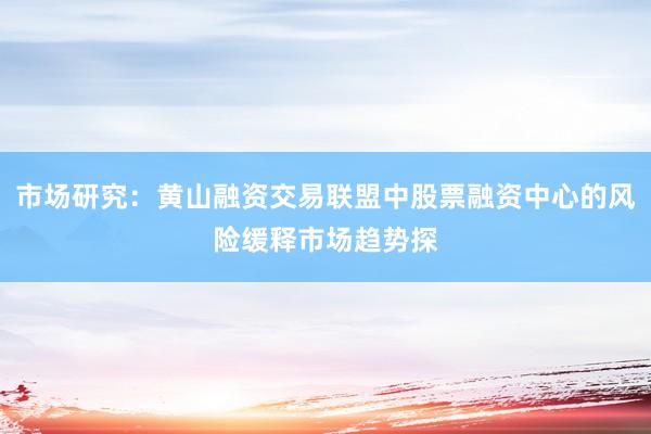 市场研究：黄山融资交易联盟中股票融资中心的风险缓释市场趋势探