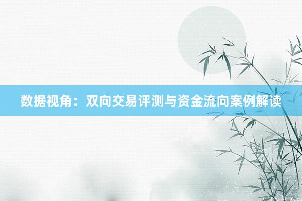 数据视角：双向交易评测与资金流向案例解读