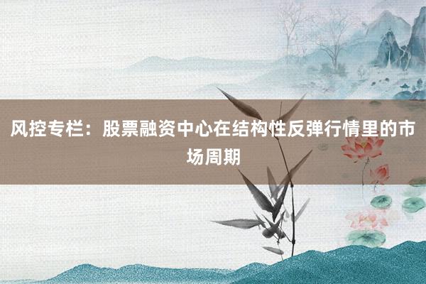 风控专栏：股票融资中心在结构性反弹行情里的市场周期