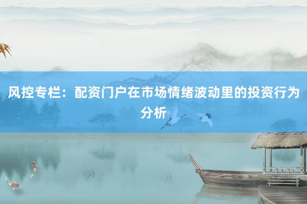 风控专栏：配资门户在市场情绪波动里的投资行为分析