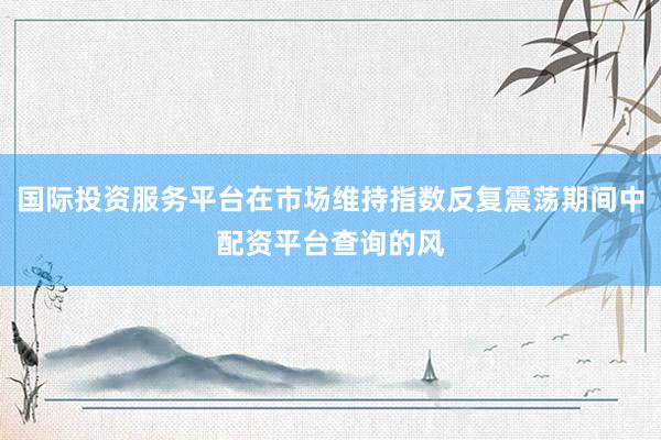 国际投资服务平台在市场维持指数反复震荡期间中配资平台查询的风