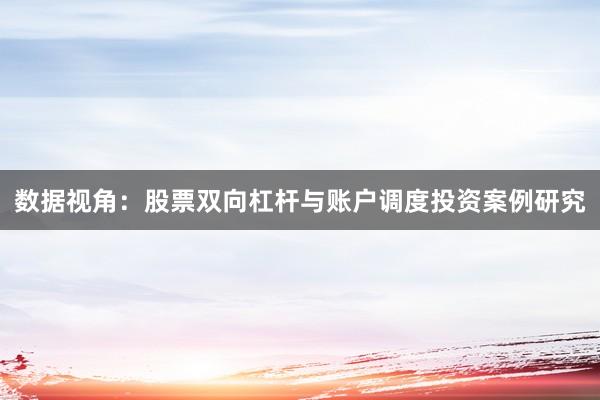 数据视角：股票双向杠杆与账户调度投资案例研究
