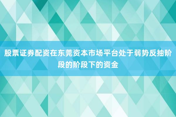 股票证券配资在东莞资本市场平台处于弱势反抽阶段的阶段下的资金