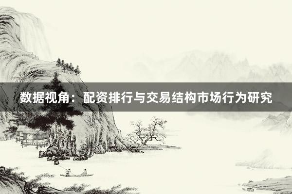 数据视角：配资排行与交易结构市场行为研究