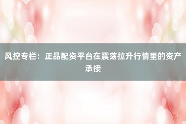 风控专栏：正品配资平台在震荡拉升行情里的资产承接