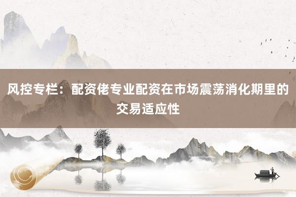 风控专栏：配资佬专业配资在市场震荡消化期里的交易适应性