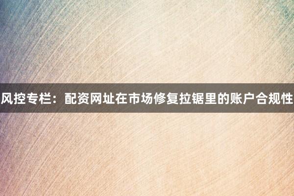 风控专栏：配资网址在市场修复拉锯里的账户合规性