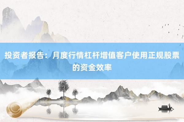 投资者报告：月度行情杠杆增值客户使用正规股票的资金效率