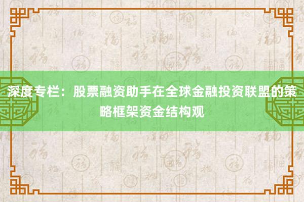 深度专栏：股票融资助手在全球金融投资联盟的策略框架资金结构观